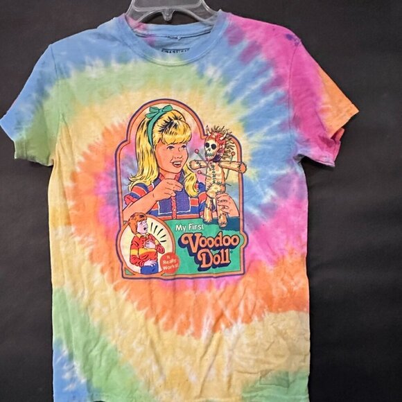 Voodoo Doll Size Small Tie Dye Tank Black Tee Shirt T-Shirt Steven Rhodes - Picture 1 of 5